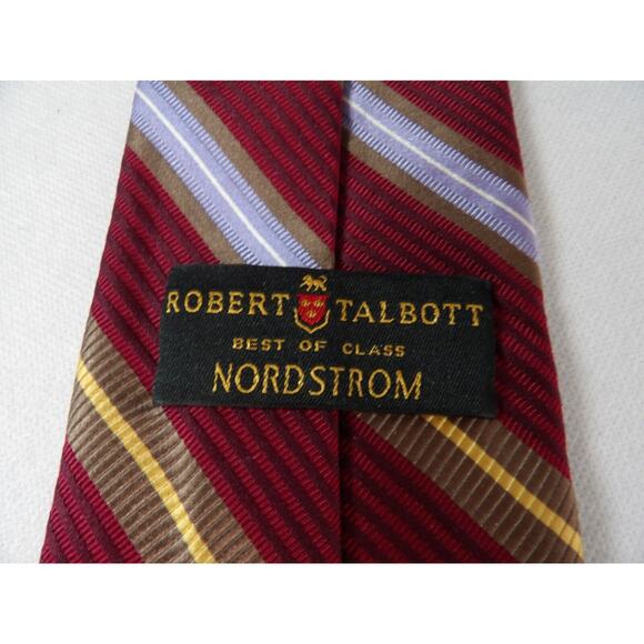 Robert Talbott Norstrom Best of Class Mens Tie Silk Handmade Red Blue 57" - Picture 6 of 9